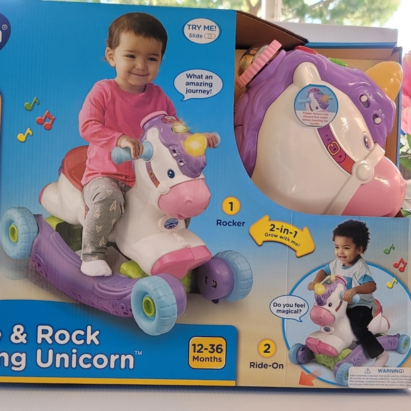 VTech Prance and Rock Learning Unicorn, Rocker to Rider Toy - Picture 3 of 5